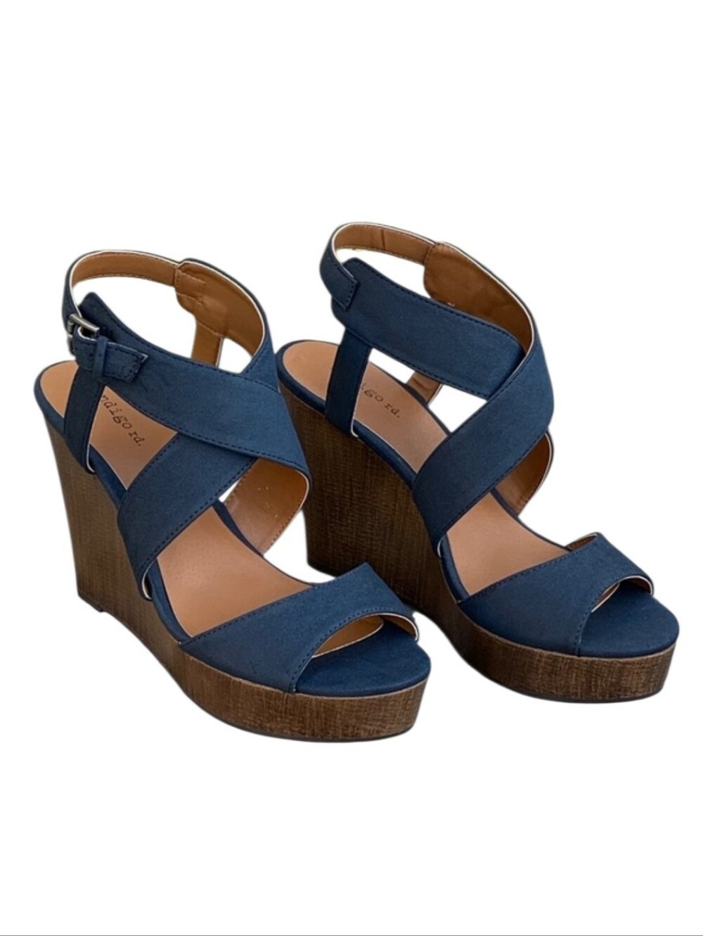 Indigo Rd. Platform Wedge Sandal Navy Sz 8.5M